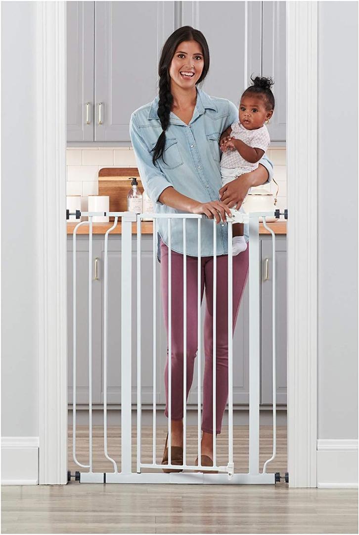 Regalo Extra Tall Baby Gate for Doorways & Bottom of Stairs, Pressure Mount for Babies, Toddlers & Pets, American Designed, White