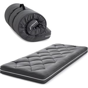 Jamdok 4Inch Small Single Floor Mattress,3-Layer Structure Cot Mattress Topper,Gel Memory Foam,Removable Thickened Cover,Portable Roll Up Sleep Pad(72X24X4)