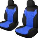 CAROMOP Car Seat Covers Front Set, Washable and Breathable Premium Cloth Seat Covers for Cars, Universal Fit for Most Car Interior Covers-Sedan Truck SUV(Black/Blue)