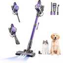 Cordless Vacuum Cleaner, Vacuum Cleaners for Home with Super Suction, Lightweight Stick Vacuum with 35 Mins Runtime, Rechargeable Cordless Vacuum for Carpet, Tile, Pet Hair, Hardwood Floors (Dark Purple)
