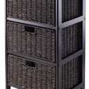 Winsome Omaha Home Storage Rack with 3 Baskets, Stackable Storage Bins for Home Organizing, Functional Furniture for Bedroom, Living Room, Office, Entryway