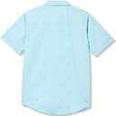 Nautica Boys Short Sleeve Woven Button-Down Shirt. Light Weight & Breathable (Blue, L)