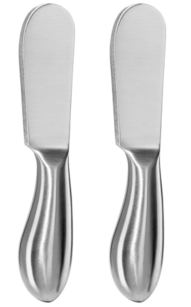 Oggi Charcuterie Utensil Set, Charcuterie Accessories, Cheese Knives Set - Stainless Steel, 2pcs with Knives/Spreaders  5" Long