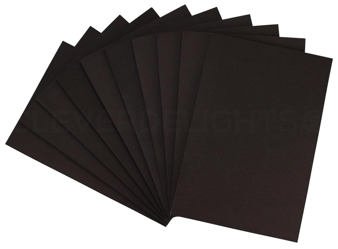 CleverDelights 8 x 12 Inch Black Foam Sheets - 10 Pack - 1/4" (6mm) Extra Thick Craft Sheets