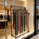 Belt Rack,Belt Display Organizer,Retail Rack for Belts Ties Bags
3-Tier Rolling Belt,42 storage hooks,mobile wheeled design,black metal rack for belts ties bags retail shop display