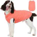 FUAMEY Dog Fleece Vest for Large Dogs,Warm Stretchy Dog Sweatshirts Pullover with Leash Hole Dogs Sweater Soft Pet Turtleneck Cozy Pet Vest Lightweight Sleeveless Orange XL