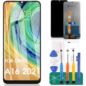 for Oppo A16 2021 LCD Screen for A16 2021 Screen Replacement A16 LCD Display CPH2269 Touch Digitizer Assembly Repair Kit(Black No Frame
