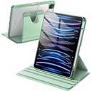 JETech Rotating Case for iPad Pro 11-Inch 2022/2021(4th/3rd gen) with Pencil Holder, 360 Degree Rotation Protective Stand Cover Clear Back, Auto Wake/Sleep (Matcha Green)