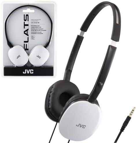 JVC Flats On-Ear Wired Headphones - Flat Foldable Design - 30mm Driver for Powerful Sound - Soft Ear-Pads for Comfort – Steel Headband - Lightweight & Portable - PC/Laptop/Gaming - 3.5mm Slim Plug
