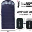 HiZYNICE Cold Weather Sleeping Bag 100% Cotton Flannel XXL for Adults Big and Tall,Free Compression Sack