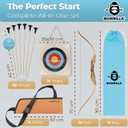 BOWRILLA® Kids Bow and Arrow Set - Bow and Arrow for Kids Ages 4-8, Toy Archery Set with 6 Suction Cup Arrows, Wooden Target & Quiver