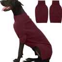 IECOii Extra Large Dog Sweater 4XL,Thermal Warm Dog Sweaters for Giant Breed Dogs,Turtleneck Knitted Knitwear for Pet Winter,Stretchy&Easy On Doggy Sweatshirt for Doberman,Great Dane(Burgundy,XXXXL)