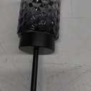 Solar Powered LED Black Path Light with Smoked Hammered Lens
