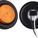 10Pcs 2 Inch Round LED Trailer Side Marker Clearance Lights Amber, Sealed 2" Round LED Trailer Marker Lights 4 LEDs w/Rubber Grommet Flush Mount 2 Prong Wire Pigtails Truck RV Markers Waterproof