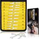 20Pcs Small Wrench Set Mini Metric & SAE Ignition Combination Wrenches With Rolling Pouch, 4-11mm & 5/32" - 7/16" (Silver)