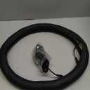 Heated Steering Wheel Cover - WARMITORY Luxury Steering Wheel Heater, 12V Quick Hand Warmer, 14.5-15 inches (Leatheret PU) (Jade Black)