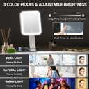 Mocado Travel Makeup Mirror with Lights,20X/1X Magnifying Mirror with Light, Double Sided Travel Mirror with 3 Color Light,Dimmable Touch, Lighted Makeup Mirror for Tabletop, Handheld, Hanging(Blue)