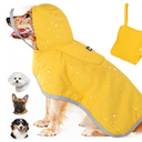 Abbylike Adjustable Waterproof Dog Raincoat Slicker Poncho for Dogs Puppies, with Transparent Hooded Double Layer, with Reflective Edges and Foldable Storage Bag (XL)