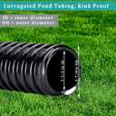 Pond Hose 1-1/2"ID × 10ft Black Corrugated Flexible Pump Tubing & 2 Clamps