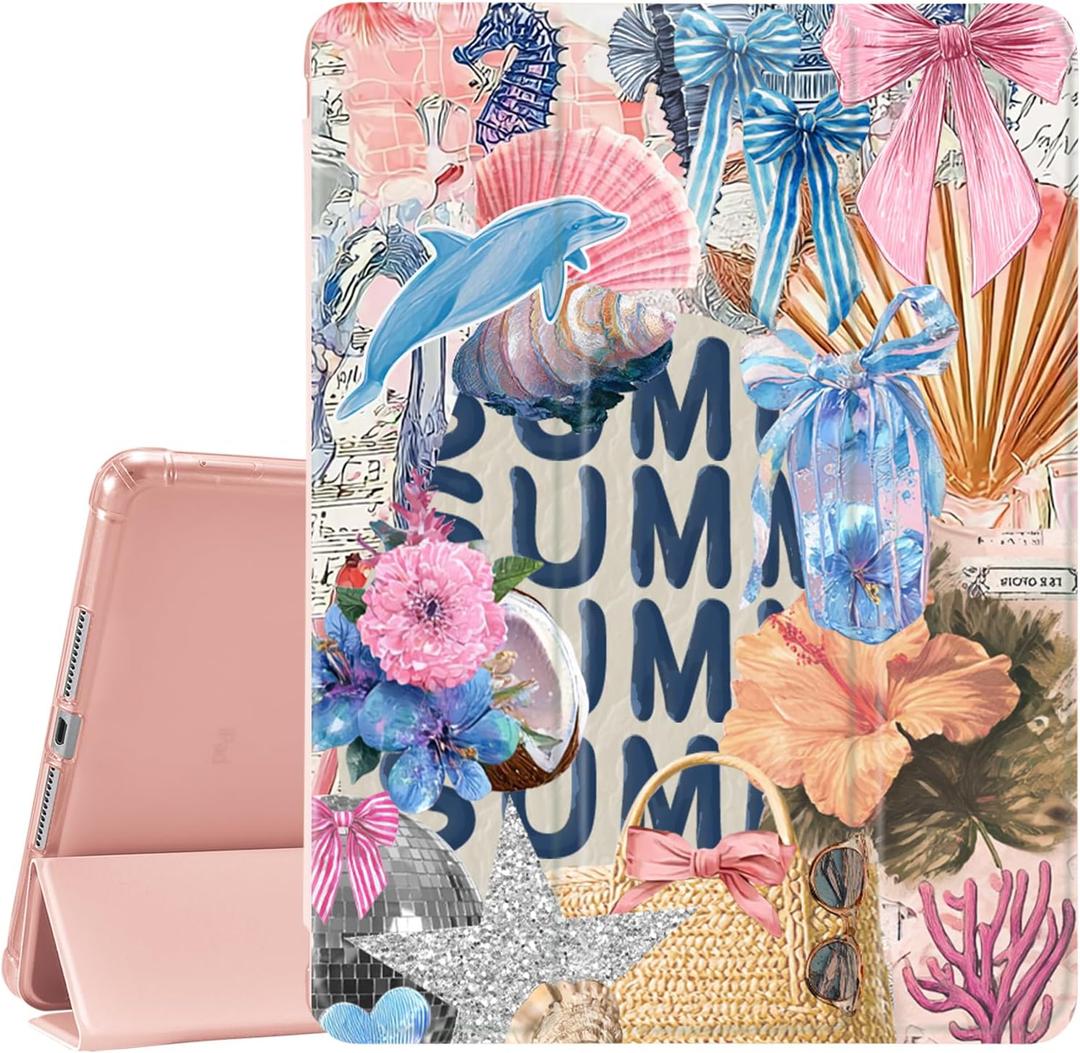 JOYLAND for iPad 10th Generation Case 10.9 inch/iPad (A16) 11th Generation 11 Inch 2025 with Pencil Holder-Auto Wake/Sleep,Blue Bow&Pink Bow Anti-Scratch Shockproof Premium Folio Stand Case,Pink (a52)