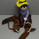 DELIFUR Dog Halloween Costume Funny Dog Cowboy Riding Costume Pet Costume Cat Suit Cowboy Rider Style for Small Medium Large Dogs (Cowboy, Medium)