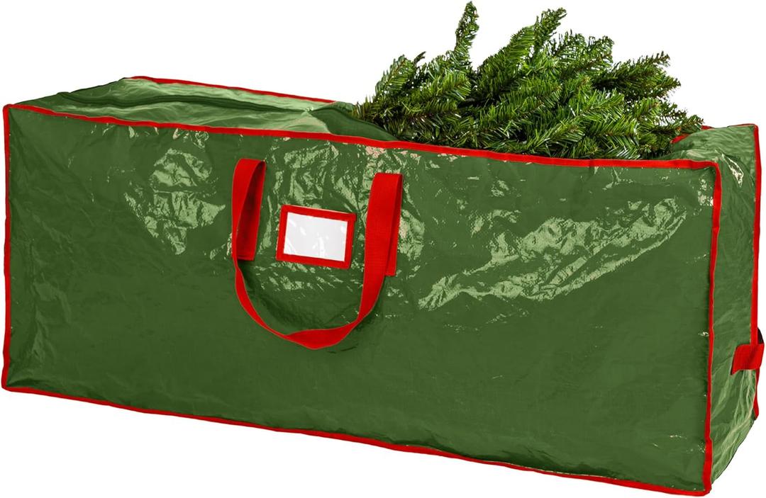 Handy Laundry, Christmas Tree Storage Bag - Stores 7.5 Foot Artificial Xmas Holiday Tree, Durable Waterproof Material, Zippered Bag, Carry Handles, Protects Against Dust, Insects and Moisture. (Green)