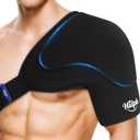 Hilph Shoulder Ice Pack Wrap for Rotator Cuff and Arm, Reusable Double-Layer Gel Cold Wrap with Compression for Targeted Area, Easy to Put On & Take Off, Flexible Fit for Men & Women, Large