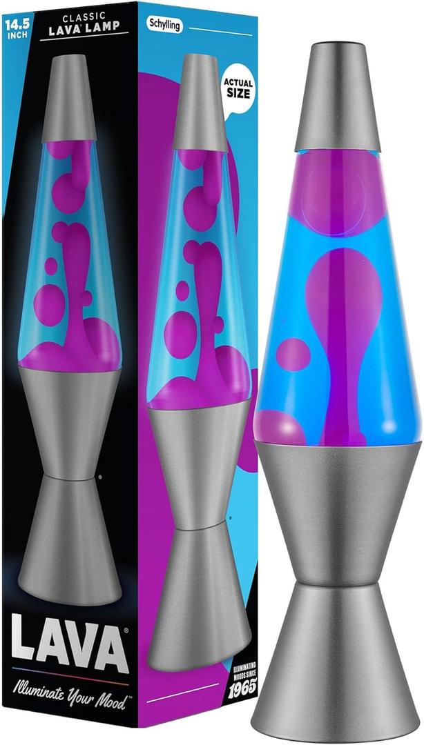 Lava Lamp - 14.5" Cosmic Wave - The Original Motion Light - Purple Wax and Blue Liquid - Item #2633