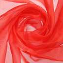 uxcell Red Organza Fabric 60" Bridal Solid Sheer Organza Crystal Organza Sheer Silky Fabric for DIY Craft Table Runner Wedding Party Home Decoration, 60" by 1 Yard
