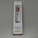 CIRCLE JOY Electric Pepper Grinder Stainless Steel Rechargeable Pepper Mill with Variable Grinding Speed, External Adjustable Coarseness, 95ml Container and White LED Light, Silver