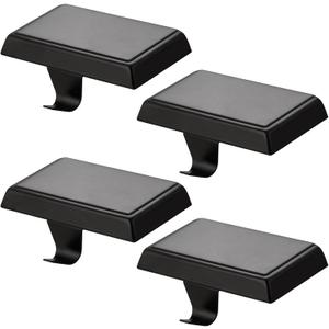 Festanlee 4 Pack Christmas Stocking Holders Ornament Hooks Mantel Weighted Stocking Hangers Metal Hanging Hooks Heavy Duty Stocking Holders Bases for Mantel Fireplace Party Decoration (Black, 4)