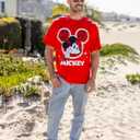 Disney Mickey and Friends Family Matching Outfits Sleeveless Dress and Short Sleeve Shirts for Mommy and Me (XL)