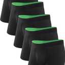 TIICHOO Washable Incontinence Underwear for Men Regular Absorbency Incontinence Boxer Briefs with Fly 5 Pack Large