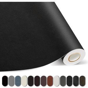 Kangshoon Leather Repair Patches, 17X79 Inch Self-Adhesive Leather Repair Tape, Stretch Vinyl Repair Kit for Couch Furniture Sofas Car Seats (Black, 17X79 Inch)