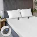 Sunbeam Electric Restful Quilted Heated Mattress Pad King 80" x 76" 12 Heat Settings 12-Hour Auto Shut-Off Extra-Cozy Fabric Deep Pocket Fit Machine Washable, White