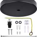 Arturesthome 7" Modern Rewind Ceiling Canopy Kit,Black Single Hole Ceiling Plate for Pendant Lights or Chandelier Fixture (18cm)