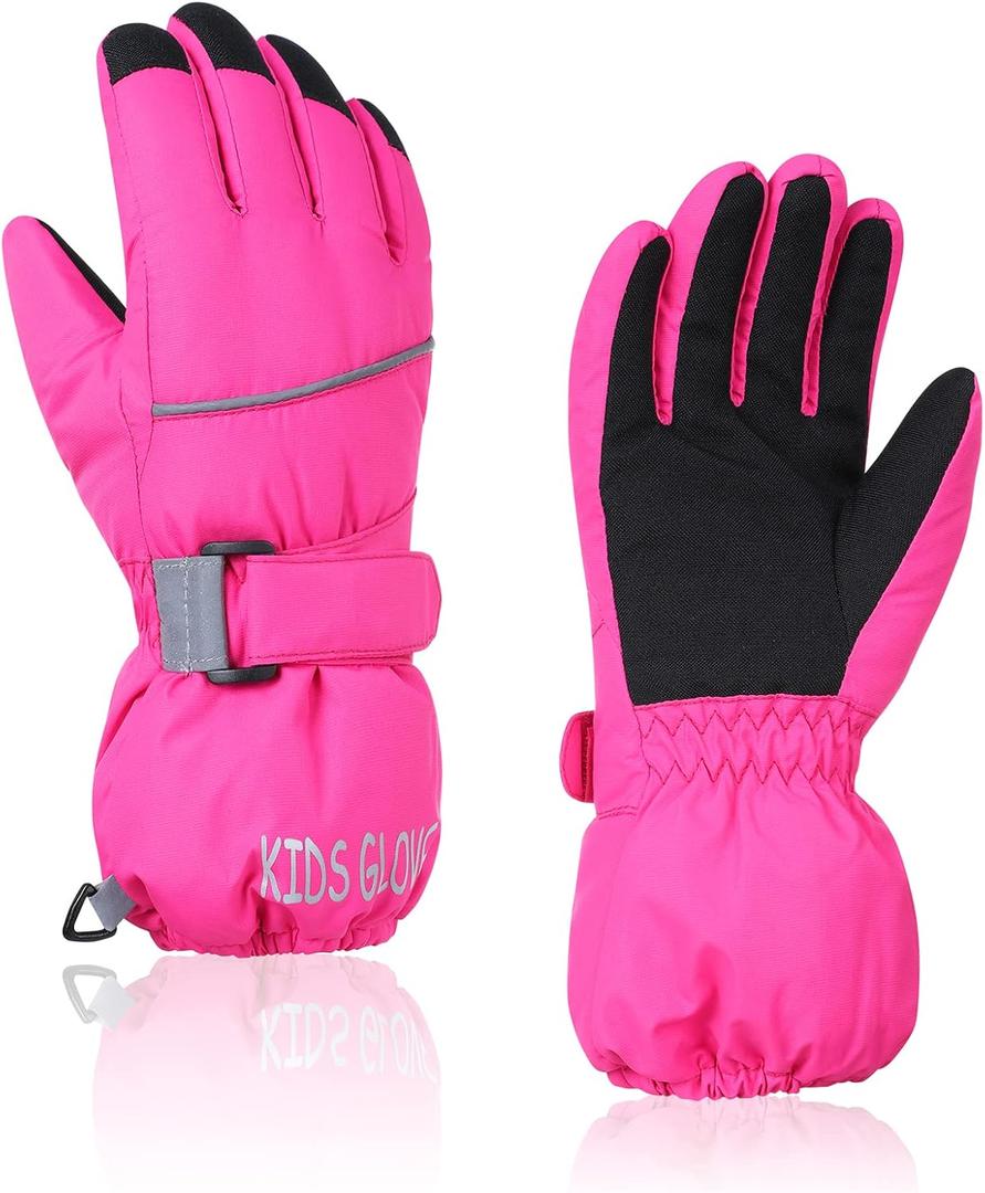 American Trends Kids Waterproof Winter Gloves Warm Snow Gloves Boys Girls Ski Gloves Toddler Mittens Windproof