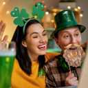 St. Patrick's Day Headband Shamrock Hairband Green Clover Hair Hoop Hair Accessories Saint Patrick's Day Headpieces for Irish Festive Parade Party Supplies