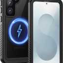 Lanhiem Magnetic for Samsung Galaxy S25+ Plus Phone Case, IP68 Waterproof Dustproof Case with Built-in Screen Protector, Rugged Full Body Protective Cover for Galaxy S25 Plus 6.7 Inch, Black