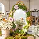 Threehoney Enchanted Forest Decorations Mirror Vintage Golden Oval Mirror 15.4 x 9.4 Inch for Enchanted Forest Party Decoration Whimsical Fairy Tale Decor for Women Wedding Supplies