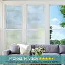 Coavas Reeded Glass Window Privacy Film, 3D Fluted Frosted Decorative Window Film, Self Adhesive Privacy Cover, UV Blocking for Bathroom Bedroom Door, 23.6x118.1 in, Translucent