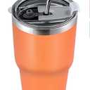 Climate Stainless Steel Metal Tumbler Drink Container with Straw - Orange