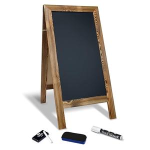 Better Office Products Magnetic A-Frame Chalkboard Sign, Extra Large 20" x 40", Standing Chalkboard Easel, with Chalk Marker + Chalk & Eraser, Sandwich Board Outdoor Sidewalk Sign,(Rustic Brown)