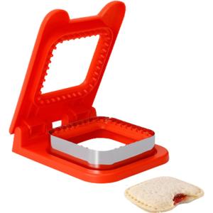 Sandwich Cutter and Sealer, Square Pocket Sandwiches Cutter No-Crust Sandwich Maker For Kids Love Lunch (Red)