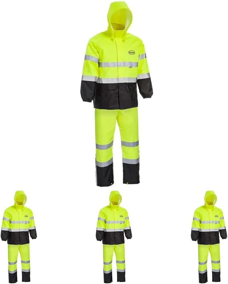 Boss Unisex High Visibility ANSI Class III Rain Suit Jacket and Bib, Water Resistant (Large) Boss Unisex High Visibility ANSI Class III Rain Suit Jacket and Bib, Water Resistant (Large)