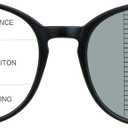 Vintage Round Progressive Multifocal Presbyopic Glasses, Photochromic Gray Sunglasses for Men Women Readers (+0.00/+1.25 Magnification) (Black)