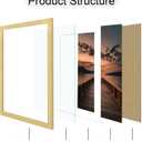 20x28 Poster Frame Set of 2, 20 x 28 Wood Picture Frames with Mat for 16x24, Wooden Photo Frame with Tempered Glass Cover for Wall Mounting Display, Gold, 20x28-2Pack