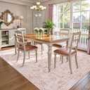 Pink Area Rugs 5x7 Rugs for Living Room, Machine Washable Rugs for Bedroom, Distressed Vintage Living Room Rug, Rug Non Slip Carpet Cream Green Area Rug for Dining Room Office