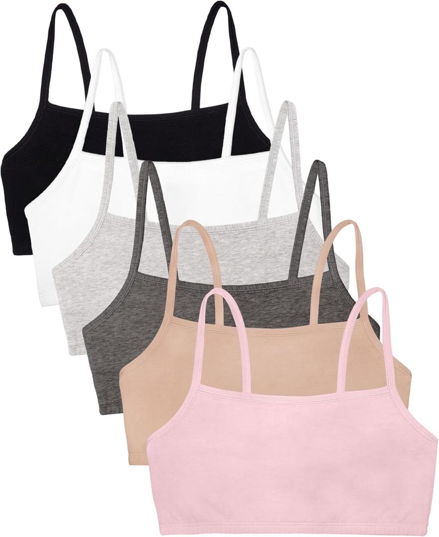Fruit of the Loom Women's Spaghetti Strap Cotton Sports Bra - All-Day Comfort & Easy Movement - Value Packs (40)