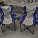 Camping Chairs for Adults Heavy Duty 500lbs Capacity, High Back Folding Chair with Thickened Steel Frame, Padded Portable Outside Chair with Cooler Bag, Cup Holder & Side Pocket, Blue, 2 Pack